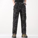 Pantalon cargo camouflage homme regular droite multi - poches pantalon coton exterieur tissu confortable ...