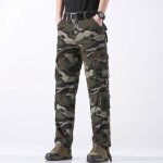 Pantalon cargo camouflage homme regular droite multi - poches pantalon coton exterieur tissu confortable ...