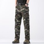 Pantalon cargo camouflage homme regular droite multi - poches pantalon coton exterieur tissu confortable ...