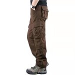 Pantalon cargo en coton pour homme coupe droite grande taille pantalon de travail 8 poches couleur unie ... Pantalon cargo en coton pour homme coupe droite grande taille pantalon de travail 8 poches couleur unie ...