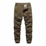 Pantalon cargo en coton homme multi - poches pantalon coupe droite imprimé camouflage - marron Pantalon cargo en coton homme multi - poches pantalon coupe droite imprimé camouflage - marron