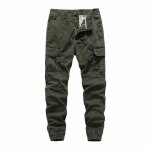 Pantalon cargo en coton homme multi - poches pantalon coupe droite imprimé camouflage - vert militaire ... Pantalon cargo en coton homme multi - poches pantalon coupe droite imprimé camouflage - vert militaire ...