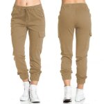 Pantalon cargo femme - mobigarlan - luxe outillage Élastique kaki - taille moyenne Pantalon cargo femme - mobigarlan - luxe outillage Élastique kaki - taille moyenne