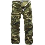 Pantalons cargo - funmoon - camouflage marron - multi poche - coton - coupe loose