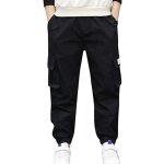 Pantalon cargo pour garçon pantalons de jogging taille élastique 4 - 12 ans noir Pantalon cargo pour garçon pantalons de jogging taille élastique 4 - 12 ans noir
