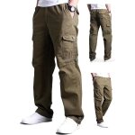 Pantalon cargo homme - army jaune - grande taille - coupe 3d - poches lat�rales