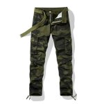 Pantalon cargo homme camouflage militaire en coton multi - poches coupe droite - insfity - vert Pantalon cargo homme camouflage militaire en coton multi - poches coupe droite - insfity - vert