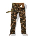 Pantalon cargo homme camouflage militaire - insfity - coupe droite - multi - poches - jaune