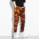 Pantalon cargo homme camouflage taille elastique pantalon multi - poches coton �lastique cheville
