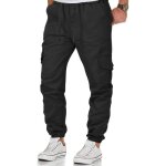 Pantalon cargo homme - casual - jogging slim fit - noir - multisport - montagne