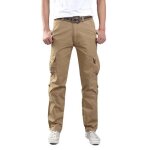 Pantalon cargo homme en coton insfity - coupe droite multi - poches style militaire - kaki