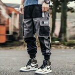 Pantalon cargo homme ecelen - color gris - streetwear hip hop