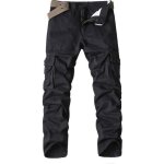 Pantalon cargo homme funmoon - coton multi - poche - noir