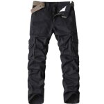 Pantalon cargo homme - funmoon - luxe coton multi - poche - noir - taille standard