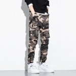 Pantalon cargo homme - insfity - camouflage taille elastique - multi - poches coton �lastique cheville ...