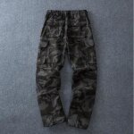 Pantalon cargo homme insfity - grande taille - coupe droite - camouflage noir
