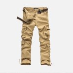 Pantalon cargo hommes - insfity - style droit - fermeture �clair - multi - poches - kaki