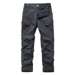 Pantalon cargo homme tactique coupe droite multipoches pantalon de travail exterieur couleur unie - gris ... Pantalon cargo homme tactique coupe droite multipoches pantalon de travail exterieur couleur unie - gris ...