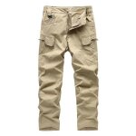 Pantalon cargo homme tactique coupe droite multipoches pantalon de travail exterieur couleur unie - kaki ...