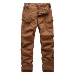 Pantalon cargo homme tactique insfity - coupe droite - multipoches - couleur unie marron