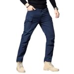 Pantalon cargo homme tactique multipoches regular fit - insfity - bleu