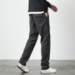 Pantalon cargo homme en velours côtelé multi - poches - gris - insfity - taille standard - droite Pantalon cargo homme en velours côtelé multi - poches - gris - insfity - taille standard - droite