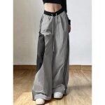 Pantalon cargo  jambes larges pour femme - vitata - fjmodule - gris - baggy - taille haute - femme