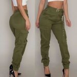 Pantalon cargo militaire pour femmes - vert - combat - poche