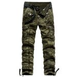 Pantalon cargo militaire homme en coton coupe droite pantalon multi - poches couleur unie - vert camouflage ... Pantalon cargo militaire homme en coton coupe droite pantalon multi - poches couleur unie - vert camouflage ...