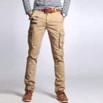 Pantalon cargo militaire homme multi - poches slim fit pantalon de travail exterieur en coton couleur ...
