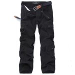 Pantalon cargo multipoches en plein air homme - funmoon - coupe large - noir - taille m