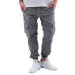 Pantalons cargo - urban classics - washed cargo twill jogging - 98% coton - gris - homme