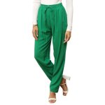 Pantalon carotte - la modeuse - taille haute - couleur verte - coupe droite - femme