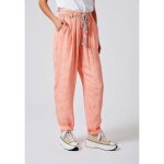 Pantalon carrot corail femme - kaporal - taille �lastique - imprim� allover