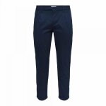 Pantalon chino carotte � pinces cintr� homme only and sons - bleu fonce - chino - taille standard