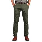 Pantalon chino coupe droite homme grande taille casual - vert militaire - insfity