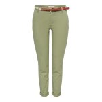 Pantalon chino femme only biana cc - aloe - ceinture d�taill�e - mati�re extensible