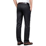 Pantalon chino homme de costume coupe droite - insfity - taille haute - noir