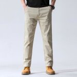 Pantalon chino homme en coton stretch - insfity - coupe droite - jaune / kaki Pantalon chino homme en coton stretch - insfity - coupe droite - jaune / kaki