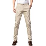 Pantalon chino homme coupe droite motif rayures pantalon business elegant tissu confortable - kaki clair ... Pantalon chino homme coupe droite motif rayures pantalon business elegant tissu confortable - kaki clair ...