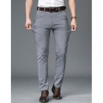 Pantalon chino homme rayures stretch - insfity - coupe droite - gris - léger business Pantalon chino homme rayures stretch - insfity - coupe droite - gris - léger business