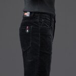 Pantalon chino en velours ctel coupe classique homme - noir - insfity - droite