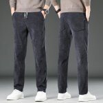 Pantalon chino en velours ctel - insfity - coupe droite - homme - gris fonce