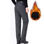 Pantalon de costume homme regular droite doubl polaire pantalon business chaud epais automne hiver couleur ...