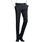 Pantalon de costume homme slim fit couleur unie infroissable pantalon business elegant stretch sans repassage ...