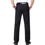 Pantalon de costume homme stretch insfity - coupe droite taille haute - noir