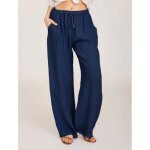 Pantalon en coton et lin femme - insfity - taille lastique - confortable