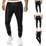 Pantalon en cuir noir pour homme - bo3470 - mode décontractée Pantalon en cuir noir pour homme - bo3470 - mode décontractée