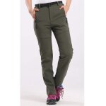 Pantalon dalpinisme softshell femme dhiver - marque - modle - vert militaire - impermable - respirant ...