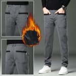Pantalon double polaire homme chaude hiver casual respirante stretch - gris